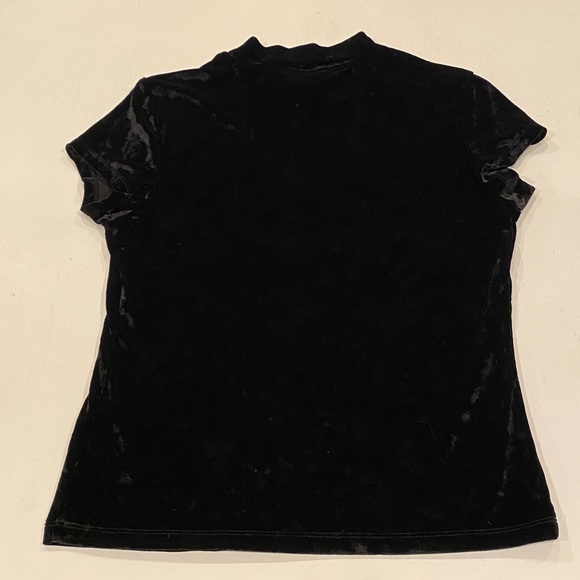 A New Day | Crushed Black Velvet Short Sleeve Top - Picture 6 of 6